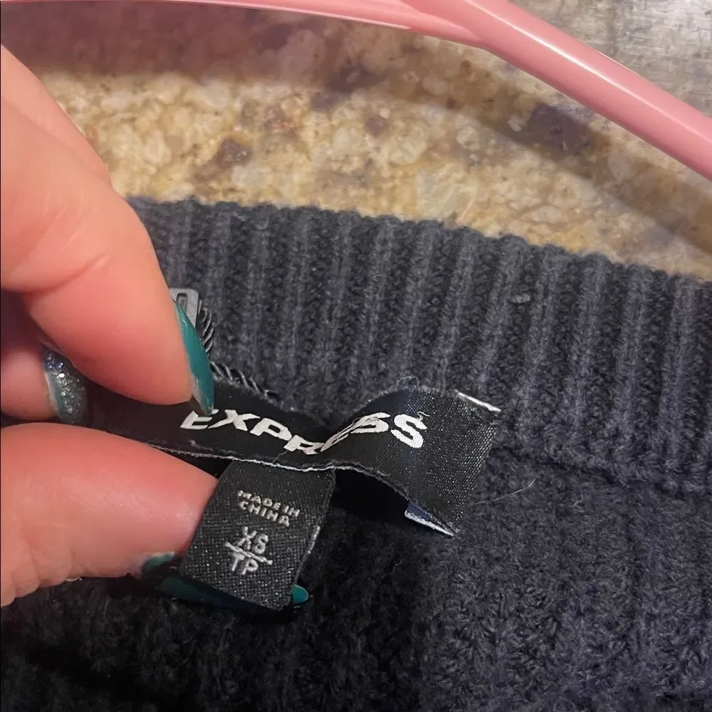 Express Black Sweater with Bold Lettering extra small